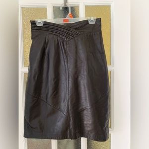 Vintage Danier brown leather skirt.